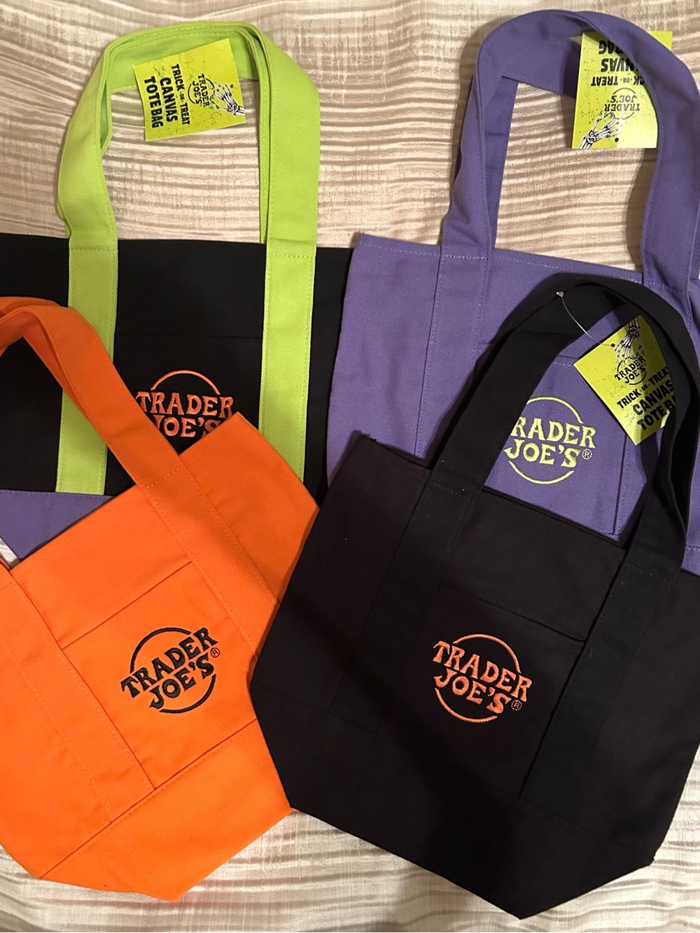 NWT 4 Trader Joe’s Halloween Canvas Mini Totes